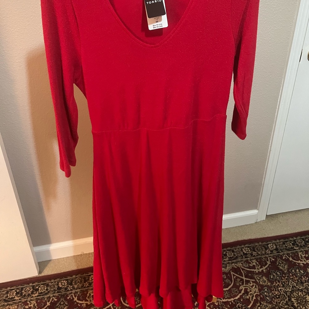 Torrid long sleeved red dress